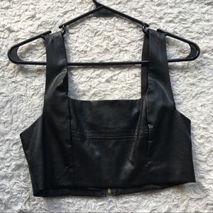 Forever 21 Leather Crop Top